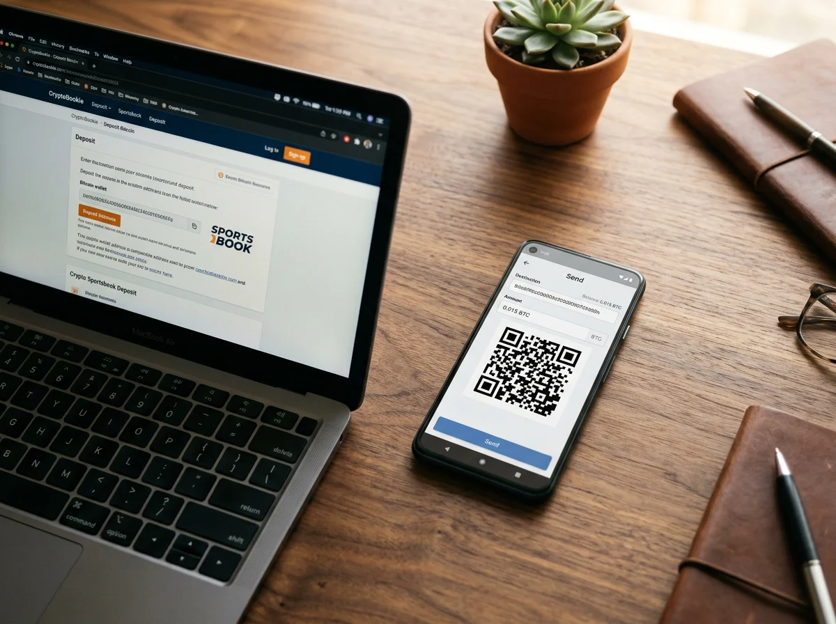 Pantalla de wallet Bitcoin mostrando el proceso de envío de fondos a una casa de apuestas cripto